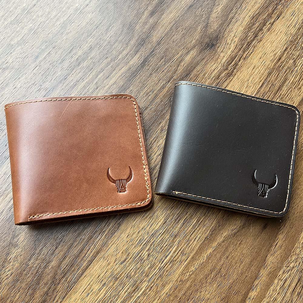 Мужской кожаный кошелек ручной работы, минималистичный дизайнерский мужской кошелек из натуральной кожи