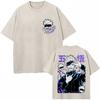 Japan Anime Jujutsu Kaisen Washed T Shirts Satoru Gojo Geto Suguru T-shirt Casual Cotton Oversized Harajuku T Shirt Fans Gifts