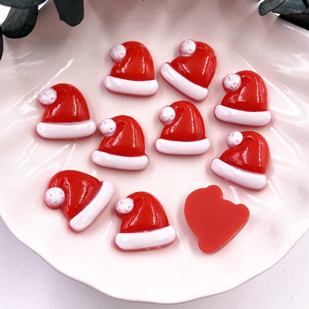 Красочные рождественские комбинированные фигурки из смолы с плоской спинкой, мультяшные фигурки, узор, сделай сам, скрапбук, художественный материал, орнамент