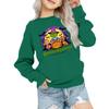 Kids' Fashion Loose-Fit Casual Long-Sleeve Christmas Print Oversized Crewneck Sweatshirt