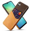 Чехол для Samsung Galaxy A07 4G из ПУ кожи с текстурой ткани, жесткая поликарбонатная крышка для телефона с держателем для карт