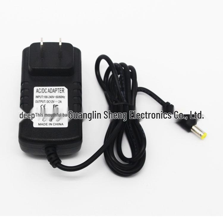 US Standard 24W Power Adapter for Nail Lamps, LED Light Strips, and Monitors - 5V 3A/12V 2A.
