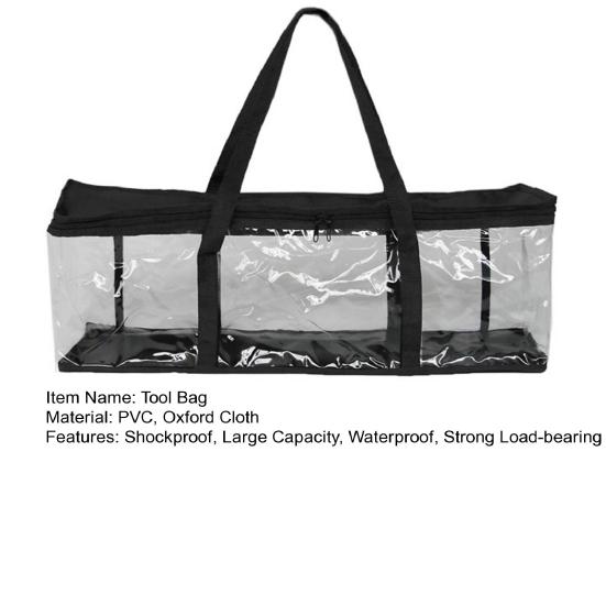 Сумка для инструментов, ручная сумка на молнии, большая вместимость, водонепроницаемая, прозрачная, портативная сумка для хранения книг, товары для дома