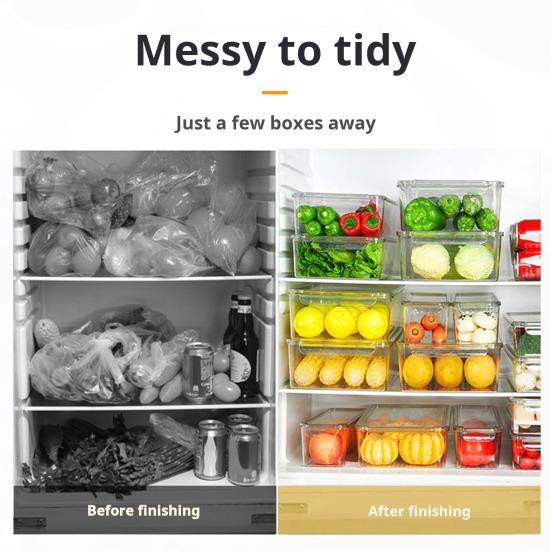 Ящик для хранения холодильника с крышкой Прозрачный штабелируемый футляр для фруктов и овощей Органайзер для яиц Чехол для организации продуктов питания Коробка для яиц Коробка для хранения яиц