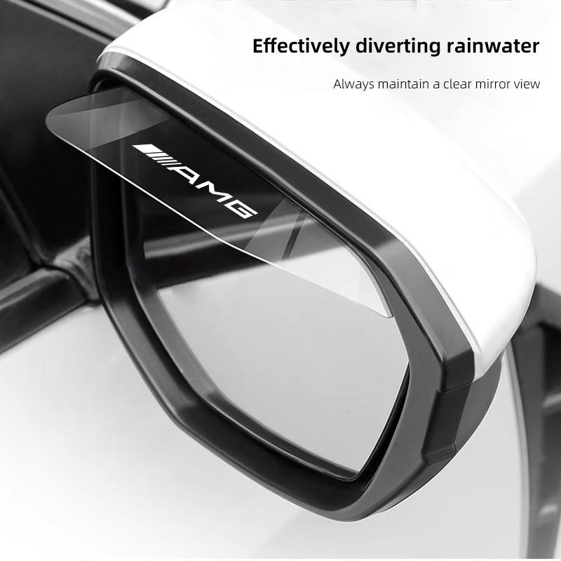 For Mercedes Benz AMG A B C E G CLA W211 W203 W204 C260 E300L A200L 2Pcs Car Rearview Mirror Block Rainwater Eyebrow Accessories