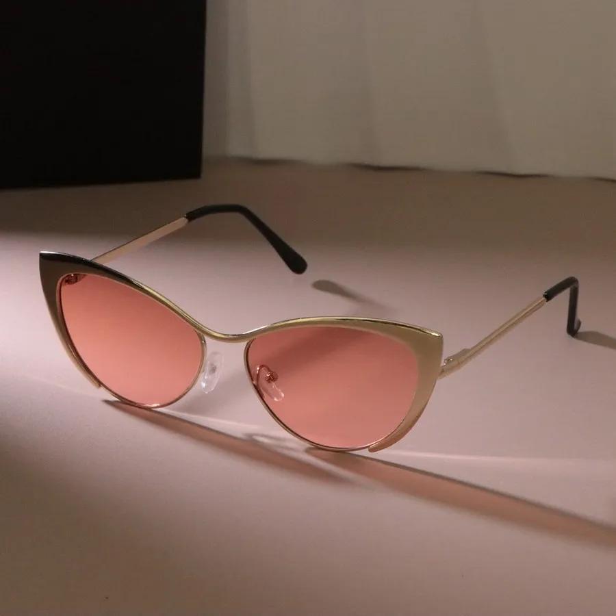Модные солнцезащитные очки с металлической оправой для женщин и мужчин, повседневные, кошачий глаз, дизайнерские, от солнца, мужские, женские, брендовые, роскошные, для путешествий