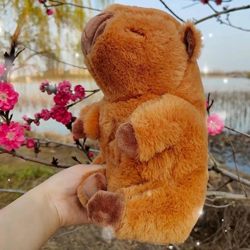Плюшевая игрушка Капибара Дышащая Спящая, Детский Спутник Сна, Звук и Свет, Креативная Кукла, Игрушка в Подарок Ребенку на День Рождения