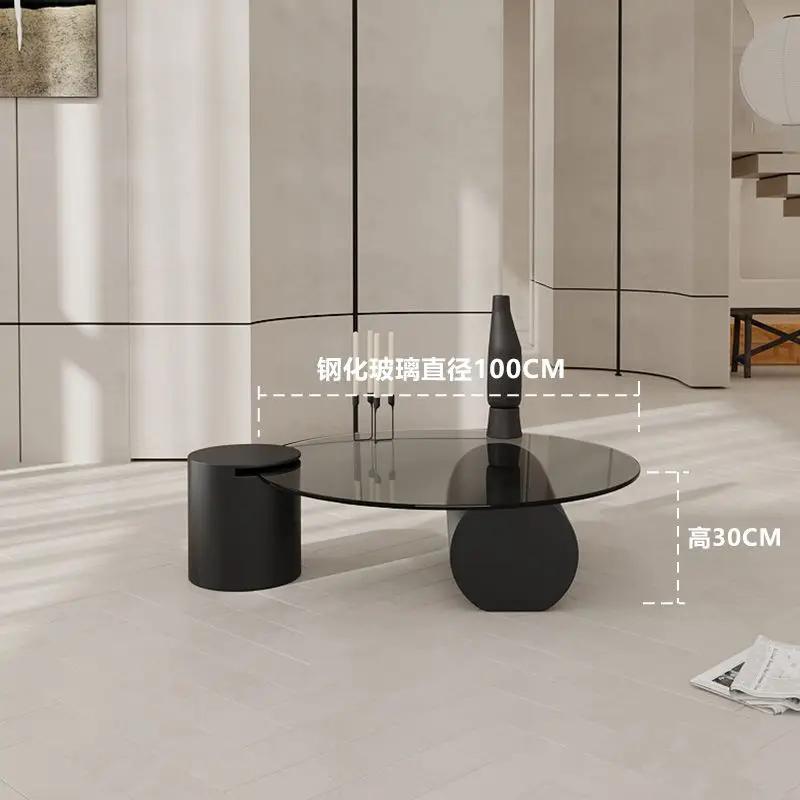 Minimalist Italian Coffee Table Living Room Decoration Designer Round Side Table Center Service Meubles Postmodern Furniture