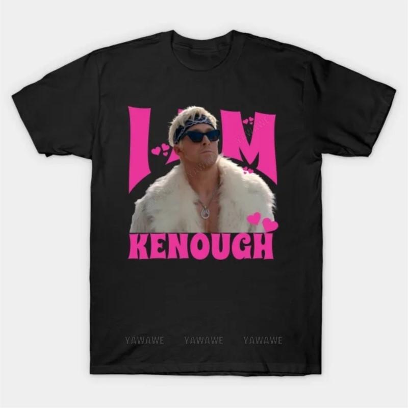 New fashion brand teeshirt cotton tshirt I Am Kenough T shirt male Oversized short sleeve black top unisex casual teeshirt