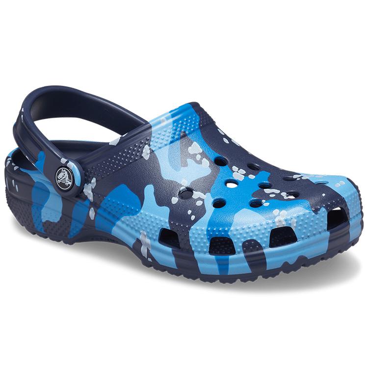 Crocs Классические клоги с принтом камуфляж 'Синий темно-синий' 206454-4HQ