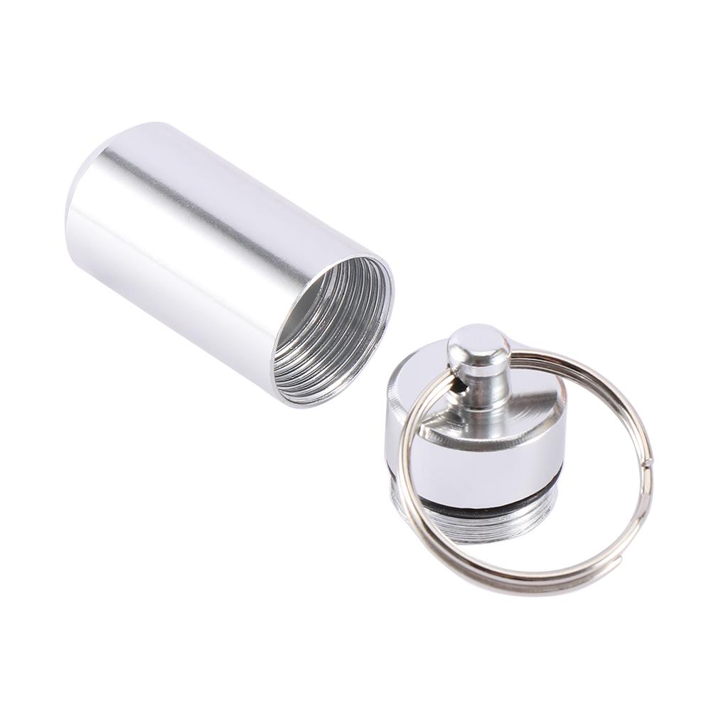 Key Small Chainring Keyring Medicine Aluminum Waterproof Safe Money Holder Pill Box Case Keychain