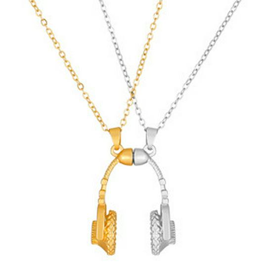 Магнитное ожерелье для пары «Солнце и Луна» – Кулон с проекцией на 100 языках