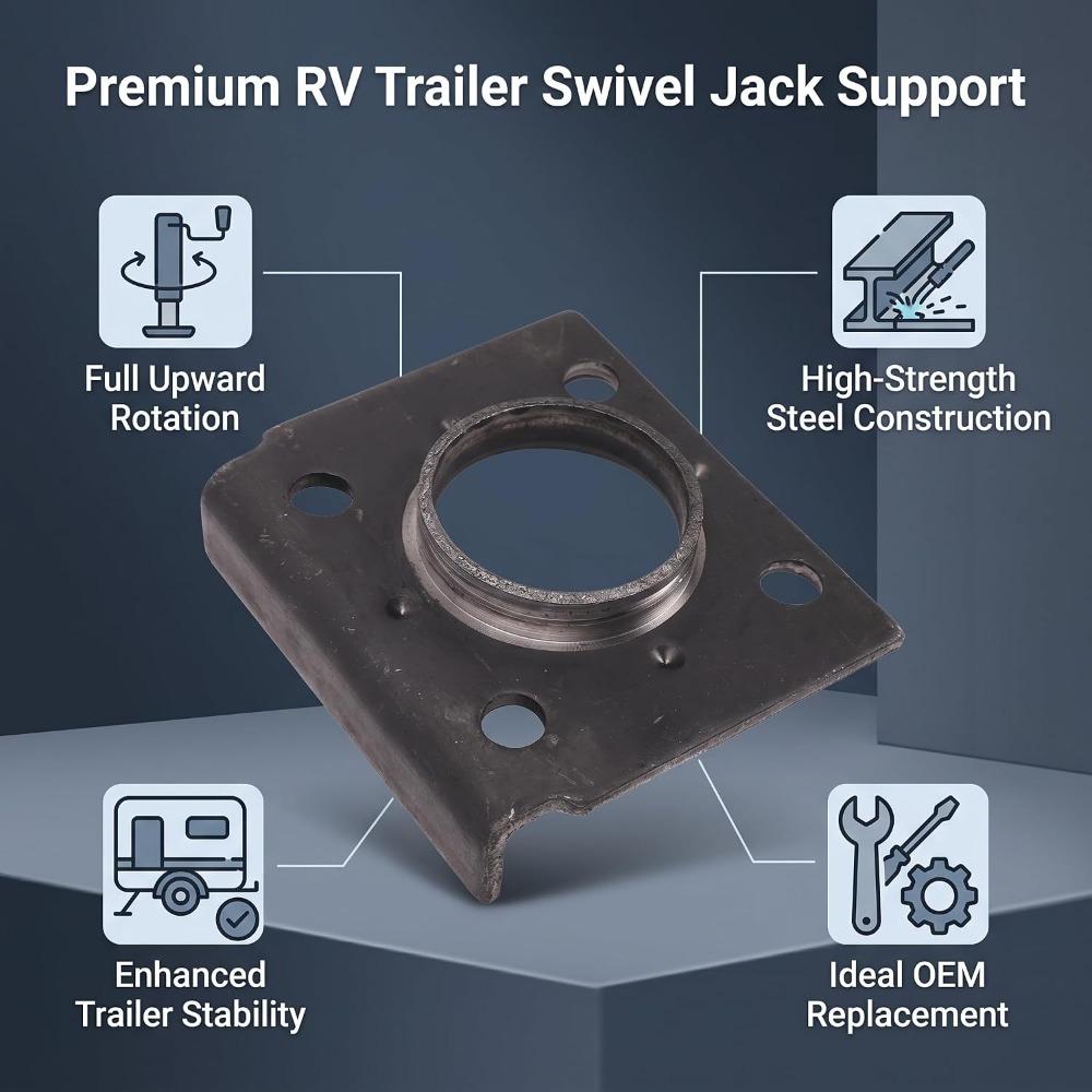 Swivel RV Jack Mounting Bracket 4 Hole Mounting Camping Vehicle Jack Bracket For RV Trailers