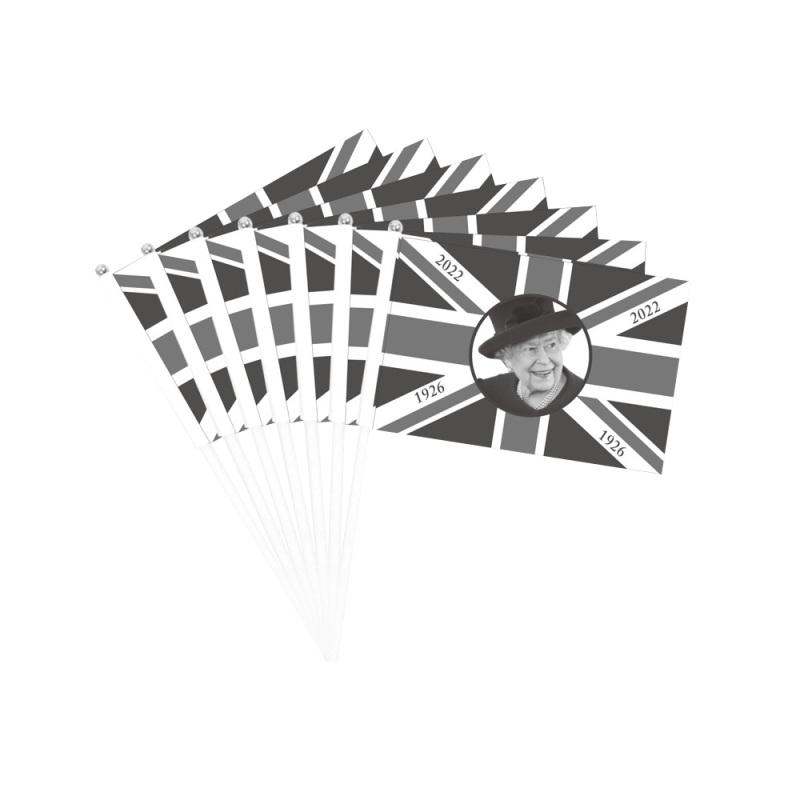 10 шт., ручные флаги, моющиеся, устойчивые к выцветанию, мини-флаги с HD-печатью, дань уважения королеве Англии