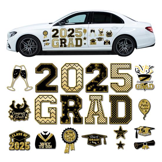 2025 Graduation Car Magnets Congrats Grad Magnetic Stickers Set Graduation Party Decor Magnets for Cars Fridge Garage Mailbox