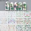 Nail Art Stickers, Summer Island Sunset Coconut Tree Plant Leaves Watermark Nail Stickers