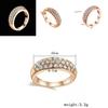Women Lover Couple Rhinestone Titanium Steel Engagement Wedding Ring