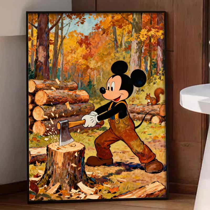 Disney 5D diamond painting set DIY handmade diamond painting art production Mickey chopping wood decorative painting