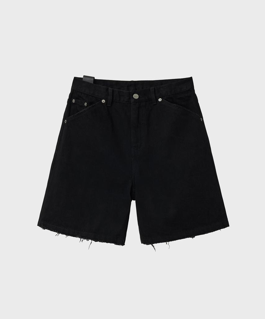 NOIRER Damaged Denim Shorts (Black)