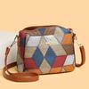 Vintage PU Leather Shoulder Bags for Women Splicing Crossbody Messenger Bag Feminine Bag