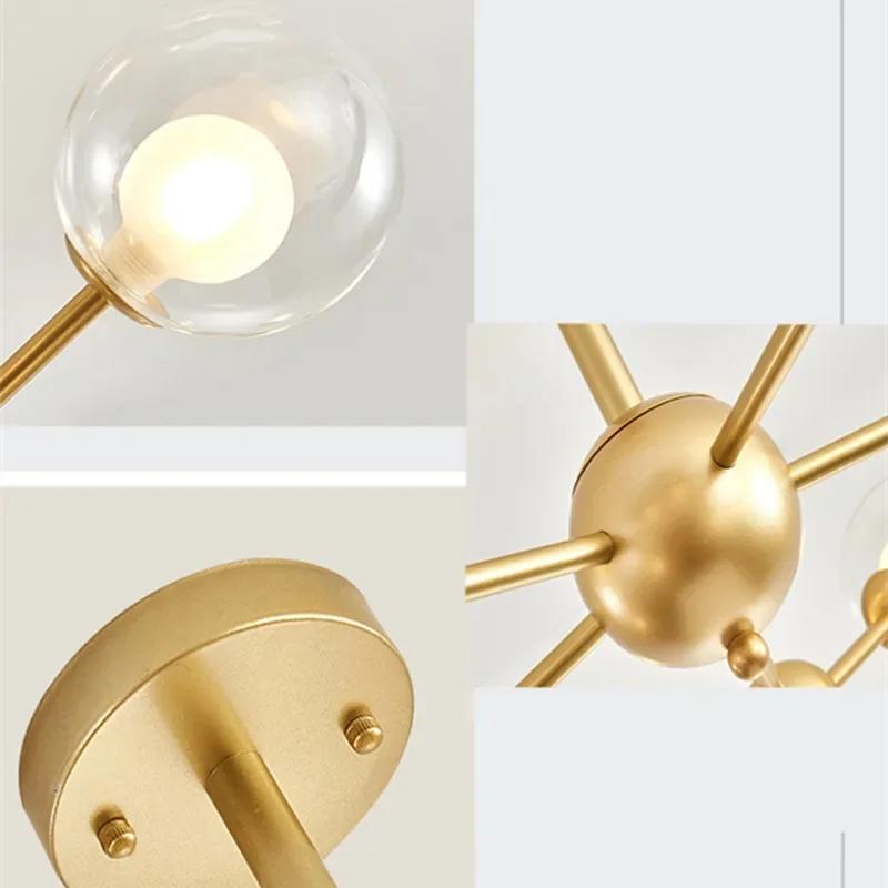 Nordic Industrial Molecular Chandeliers Home Black Sputnik Metal Ceiling Lamp for Dining Room Indoor Loft Bubble Pendant Lamp