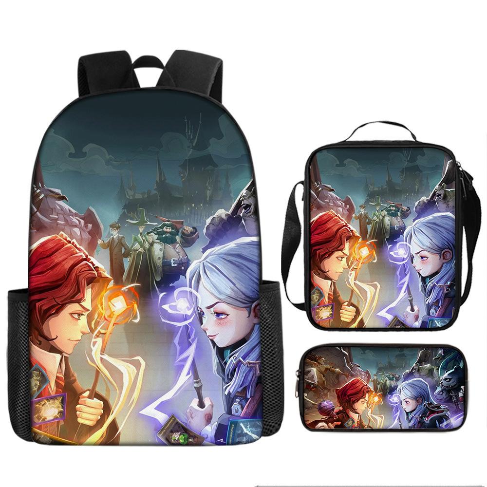 Harry Potter 3-Piece Backpack Set for School Students Large Capacity Bag Crossbody Pencil Case Set Kids Gift