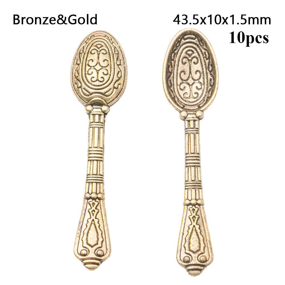 5/10pcs ABS Plastic Vintage Cutlery Spoon Mini Simulation Spoon  Dollhouse Miniatures Decoration