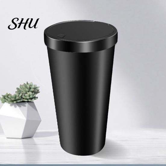 800ML Car Trash Can with Lid Waterproof Press Leakproof Universal SUV Truck Waste Bin Auto Center Console Rubbish Garbage Storage Box Interior