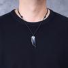 Koai Terahertz Ore Wolf Fang Amulet Pendant Necklace for Men