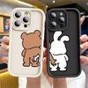 Чехол для Apple iPhone 11 15 Pro Max 14 Plus 13 12 16 с рисунком 'Медведь и Кролик - Лучшие друзья', противоударный, защитный, силиконовый, чехол-бампер для телефона