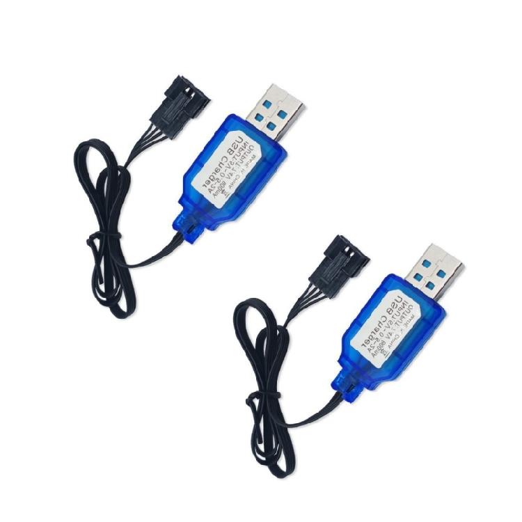 USB-кабель для зарядки с разъемами SM2.0 2P для NiMH NiCD аккумуляторов 7,2 В 250 мА с LED-индикатором и безопасной зарядкой