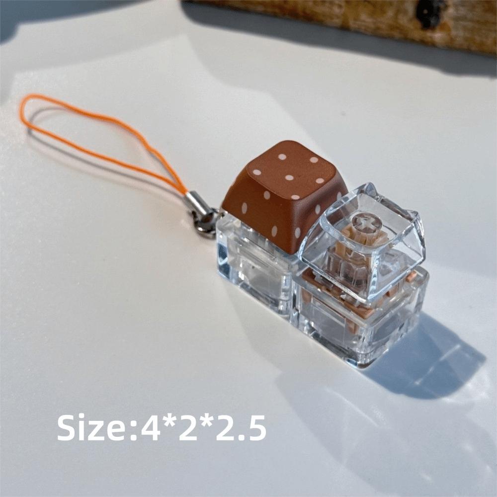 Transparent Base Fidget Keychain Dice Keycap Clicker Pendant Press Toy  Daily Carry