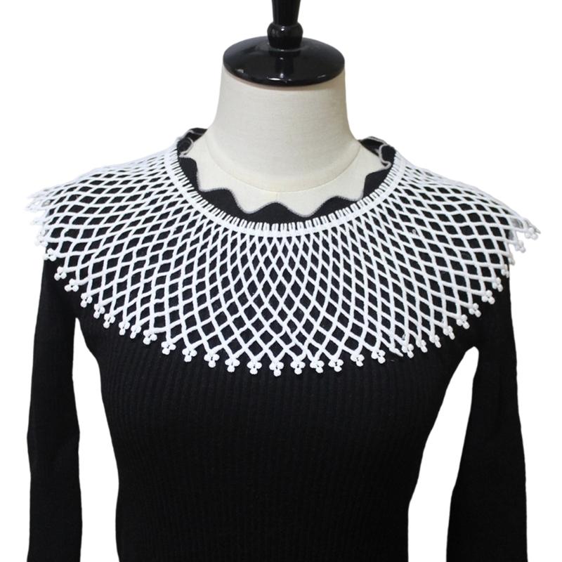 Дышащая сетчатая манишка, съемный воротник, эластичный фальшивый воротник, шейное украшение для женщин, девушек, для формальных мероприятий, модный аксессуар