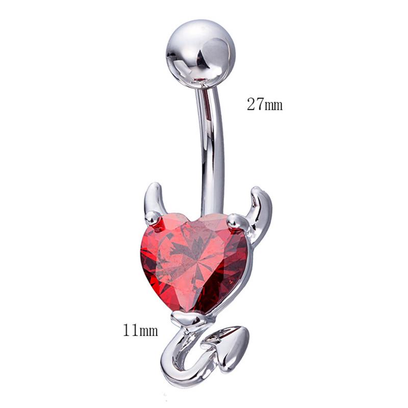 Пирсинг пупка Кольцо для пупка Сердце Спираль Дьявол