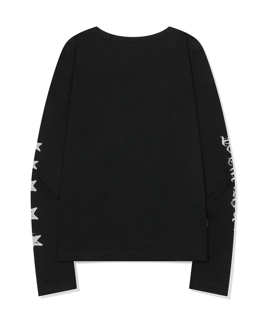IFYOUWANT Stay Forever Henley Long Sleeve Black