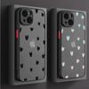 Черный чехол для телефона Love Heart для iPhone 16 14 15 13 12 11 Pro Max X XR XS 7 8 15 16 Plus SE 2020 противоударный силиконовый мягкий чехол