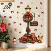 Festive Party Supplies for Home Retro Street Lamp Christmas Wall Decal, Merry Lamppost Sticker, Decorations Holiday DIY Mural Art Living Room,