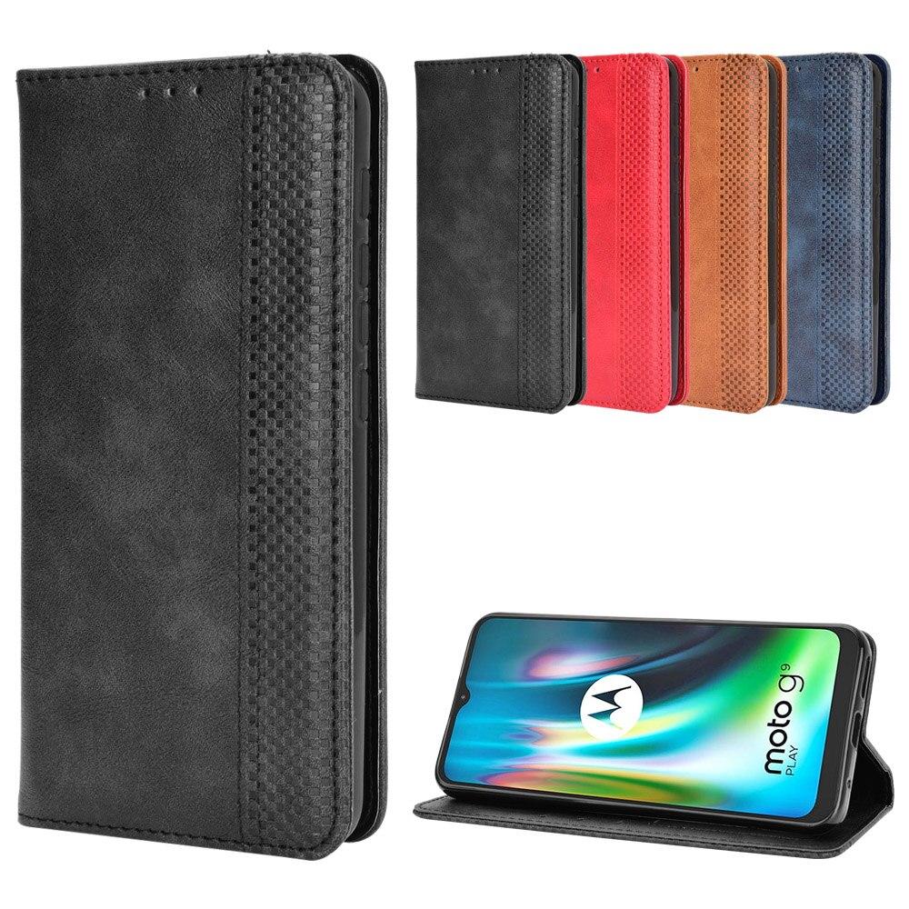 for Motorola Moto G9 Play Case Magnetic Flip Book Leather Case Card Slot Wallet Bracket Cover for Moto G9 Plus G 5G Plus One Fusion Phone Bag