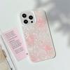 Luxury Pearl White Shell Pattern Phone Case for iPhone 15 14 13 12 11 Pro Max Plus Peach Pink Knot Bumper Cover