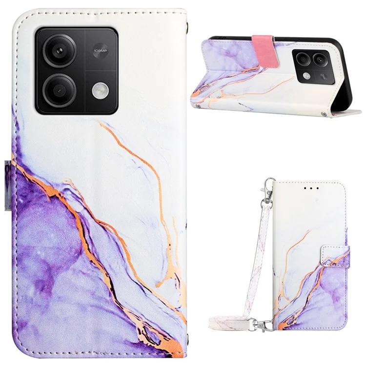 YB Pattern Printing Leather Series-6 For Xiaomi Redmi Note 13 5G Case Wallet Phone Cover with Straps