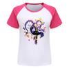 5622 Kids Girls Comic Print Raglan Sleeves T-Shirt Top