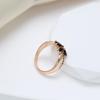 Kinel Black Zircon Elegant Rose Gold Color Rings For Women
