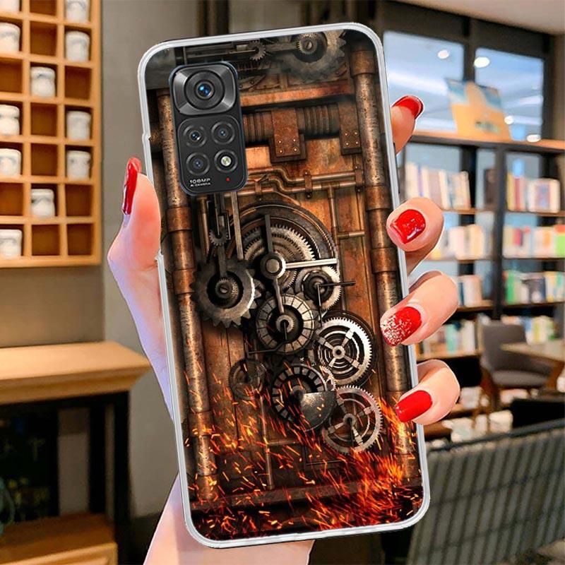 Steampunk Gear Mechanical Cover Phone Case For Xiaomi Redmi Note 15 14 13 12 11 10 Pro Plus 14S 12S 11S 11T 11E 10S Soft Fundas