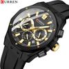 CURREN 8464 Men's Quartz Watch Calendar Fashion Multifunctional Waterproof Silicone Luminous Casual Business Watches Sports Male Wristwatch