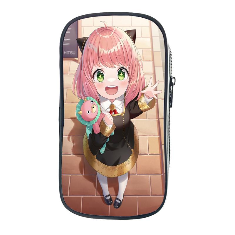 Семейный портативный пенал Spy X с героями мультфильмов Anya Forger, детская канцелярская сумка, большая вместительная сумка для хранения, школьная сумка-карандаш