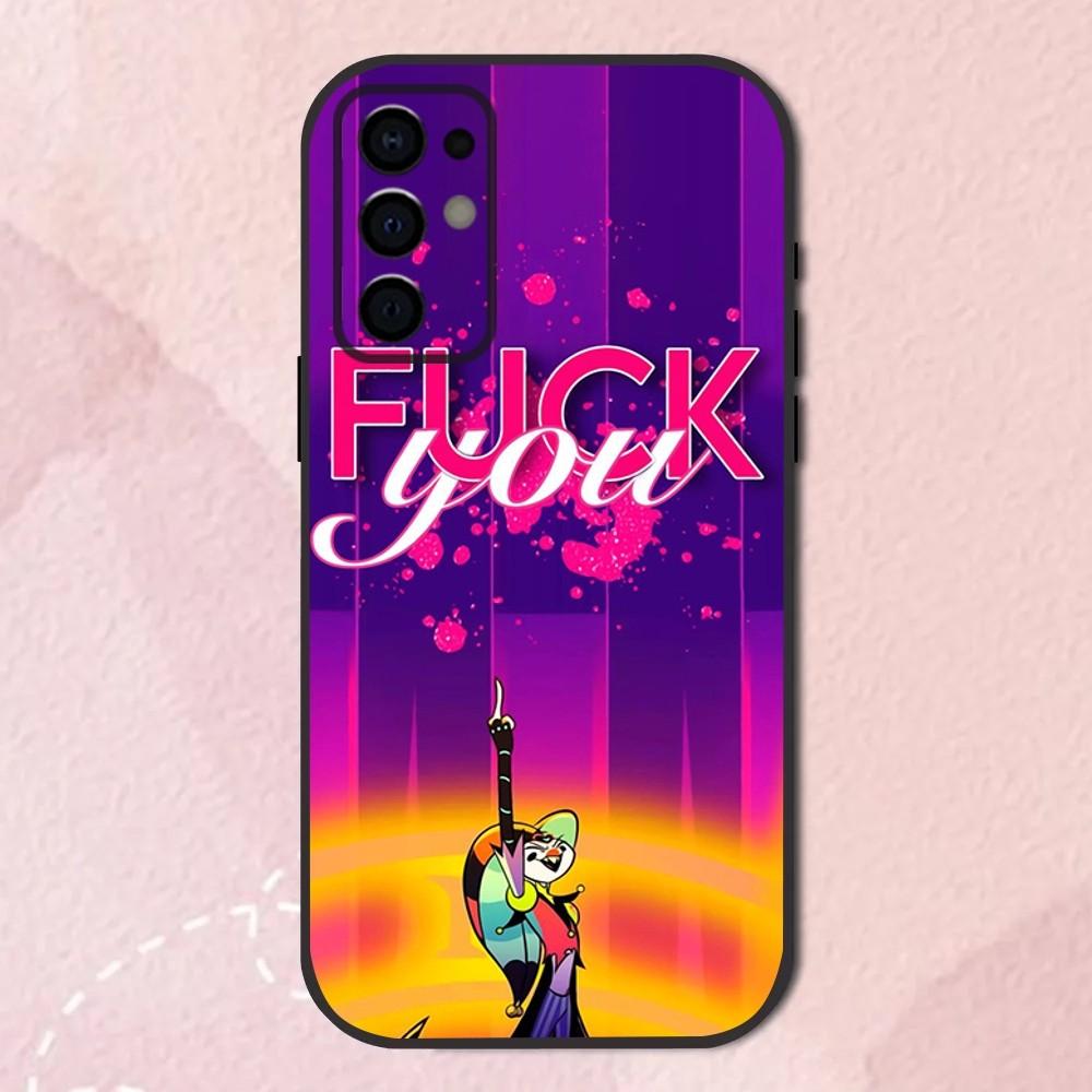 Аниме Мультяшный Чехол Для Телефона Для Samsung S24,S21,S22,S23,S30,Ultra,S20,Plus,Fe,Lite,Note,10,9,5G H-Helluva Boss Черный Мягкий Чехол