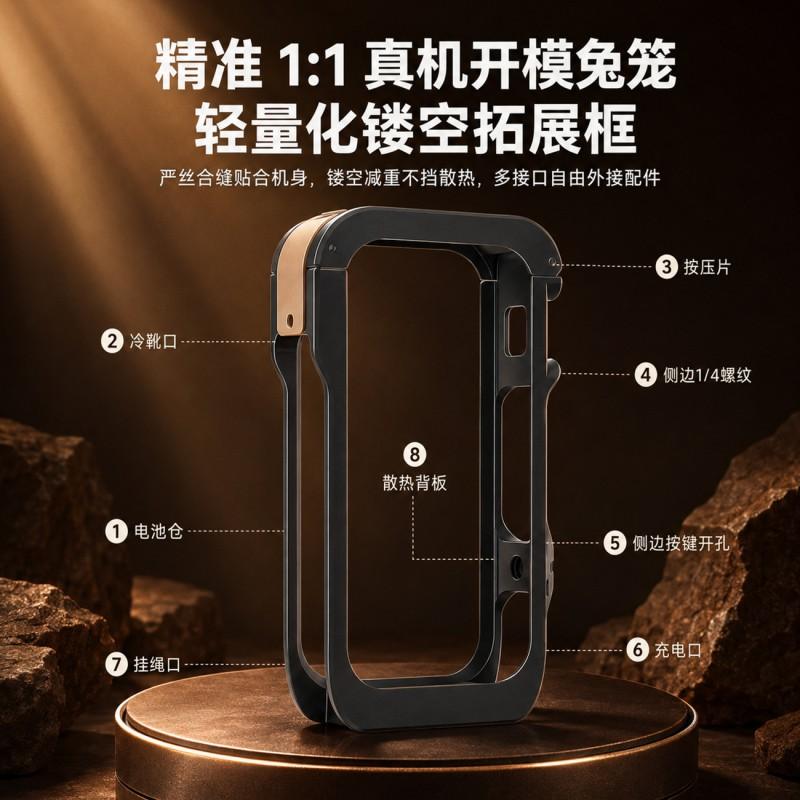 Aluminum Cage Frame Insta360 X6 Action Camera Shockproof Protective Housing Lightweight Mounting Bracket