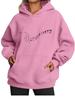 Fashion Fleece-Lined Hoodie Women's Fall/Winter Warm Printed Oversized Fleece-Lined Hoodie