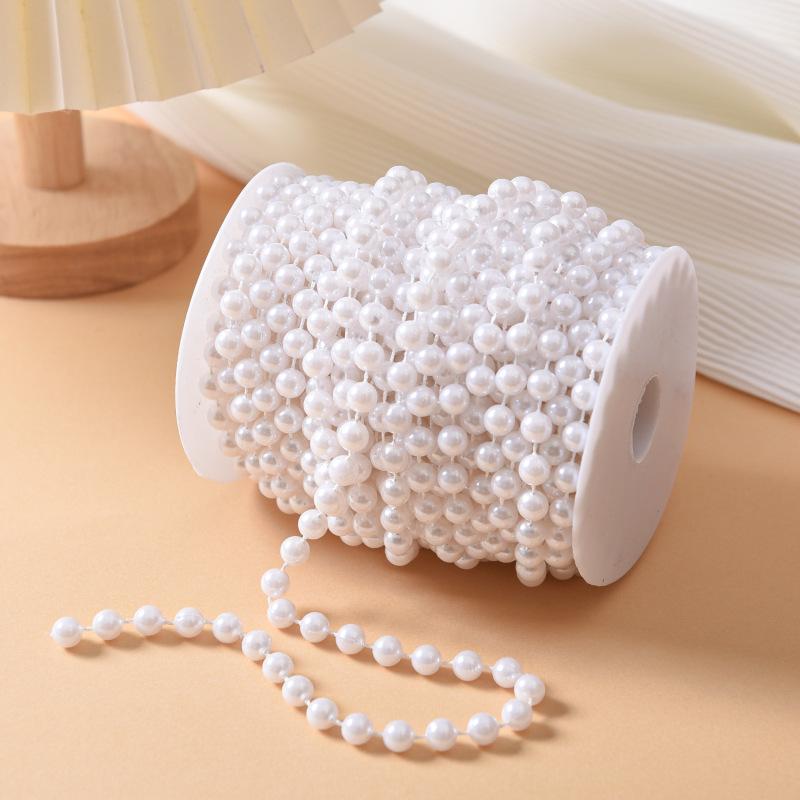 5m Artificial Pearl Beads Chain for Bouquet Gift Packaging Wedding Party Decor DIY Jewelry Craft Clothing Sewing Accessories