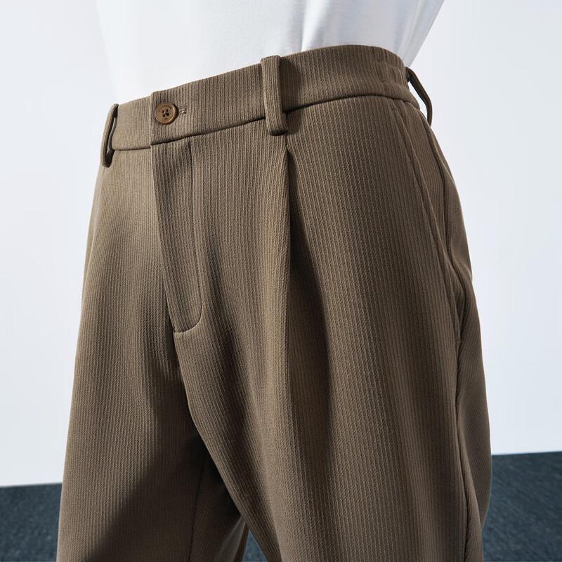 SEVEN Men's Brushed Interior Casual Elastic Waist Straight Pants